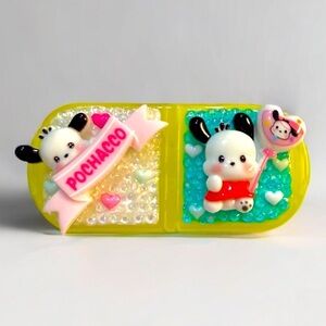 Decoden Mini Pill Box, Pochacco Kawaii Junk Case Style Travel Size, Sanrio